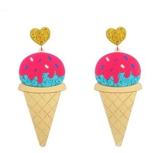 FREE WITH ANY PURCHASE Ice cream cone drop earrings